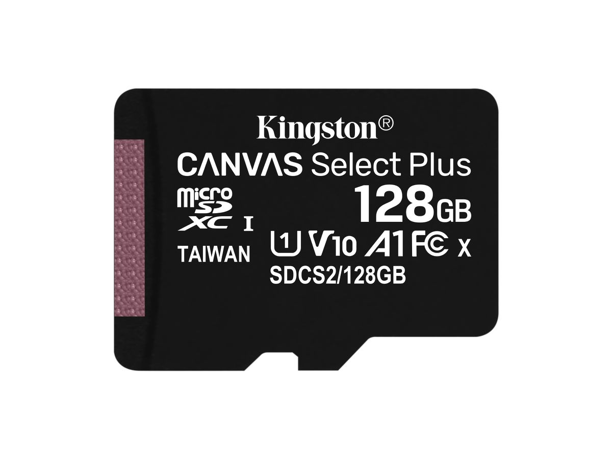 Kingston Technology Carte micSDXC Canvas Select Plus 100R A1 C10 de 128 Go sans ADP