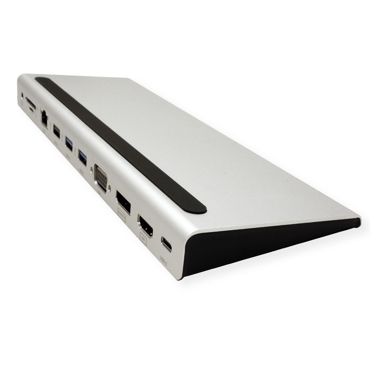 VALUE Station d‘accueil USB-C multiports, 4K HDMI/DP, VGA, USB, Card Reader, PD, Gigabit Ethernet, Audio