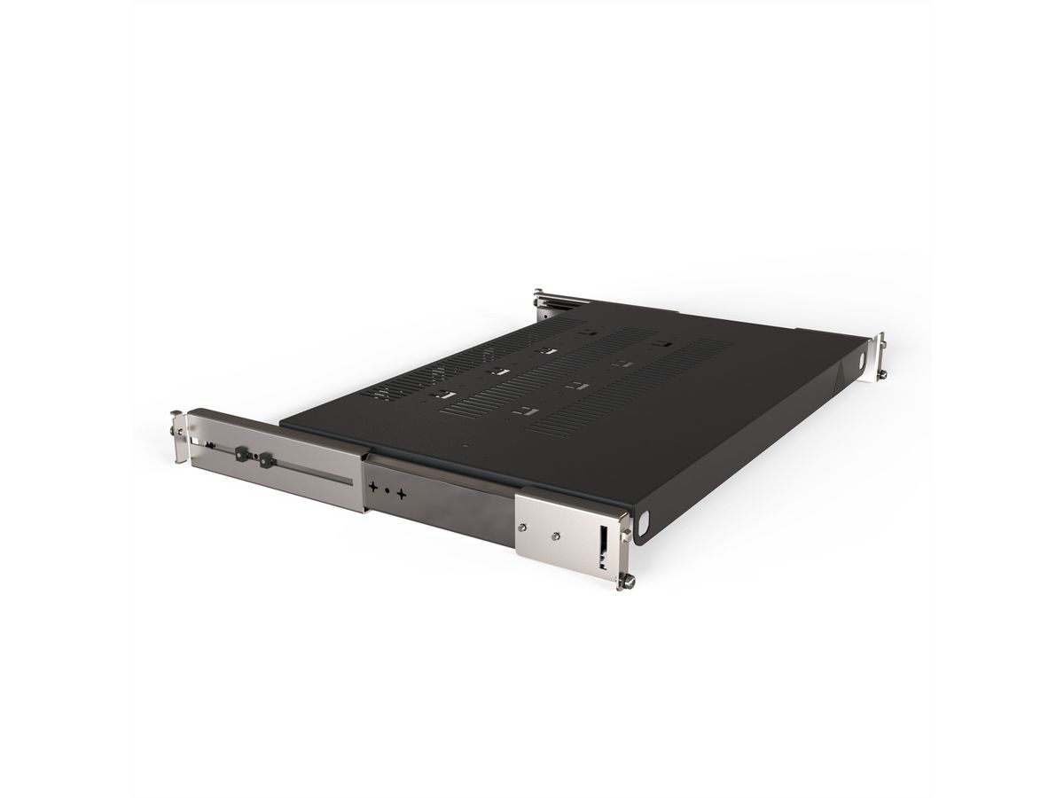 SCHROFF Tablette télescopique 19" pour Varistar, Novastar, Eurorack, 70 kg, RAL 7021, 800W 500D
