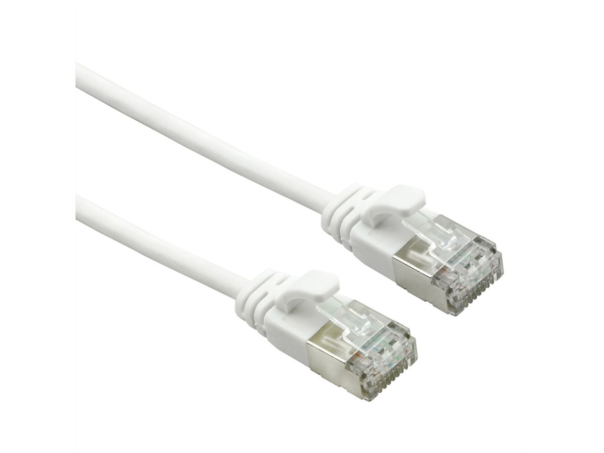 ROLINE Câble Data Center U/FTP Cat.7, avec connecteurs RJ45, 500 MHz (Classe EA), LSOH, slim, blanc, 3 m