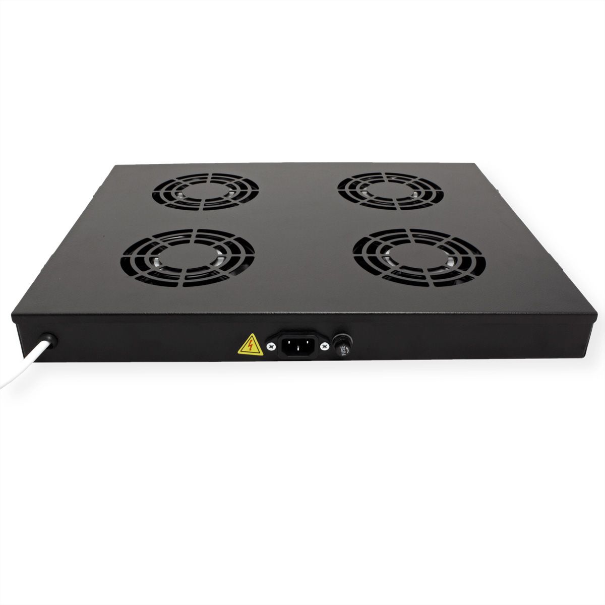 ROLINE 19" Unité de ventilation, 4 ventilateurs, thermostat, noire