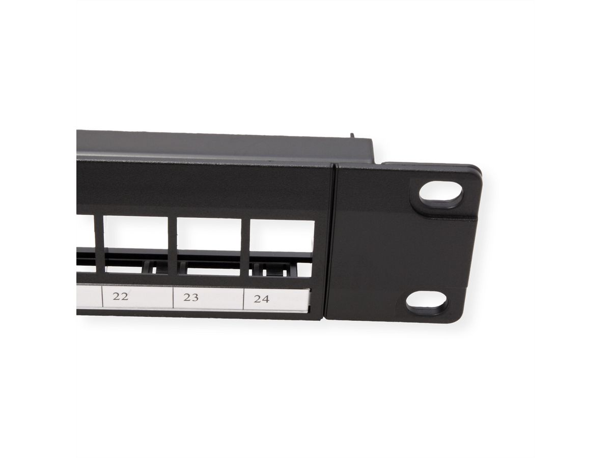 VALUE Panneau de brassage 19" pour keystones, 24 ports, 1U, non-blindé, noir