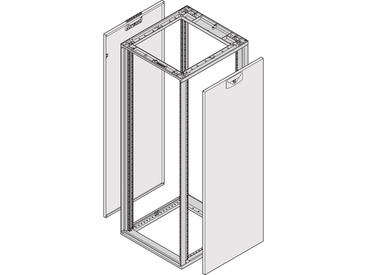SCHROFF Paroi 12U 1000P SL RAL7035 2X