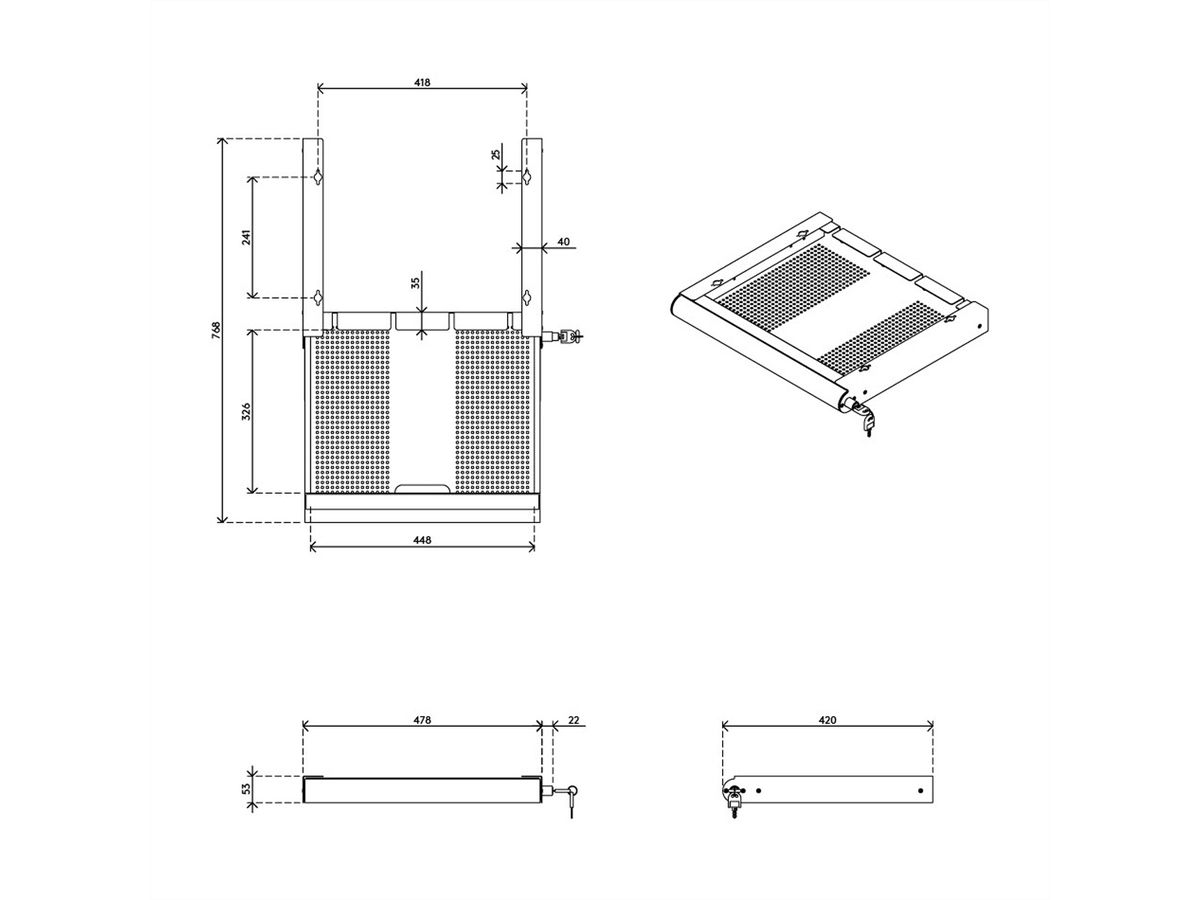DATAFLEX Addit tiroir sécurisé pour ordinateur portable, 622, argent