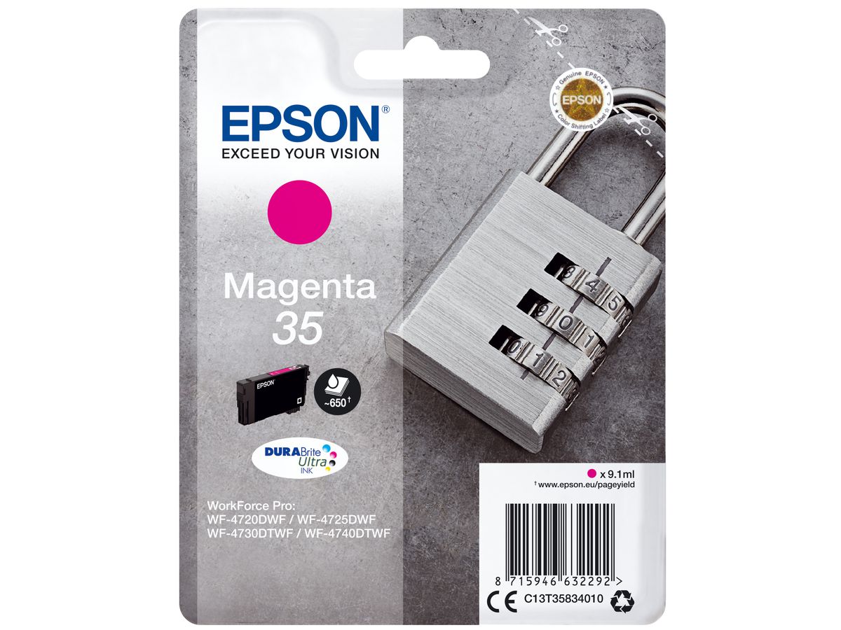 Epson Padlock Singlepack Magenta 35 DURABrite Ultra Ink