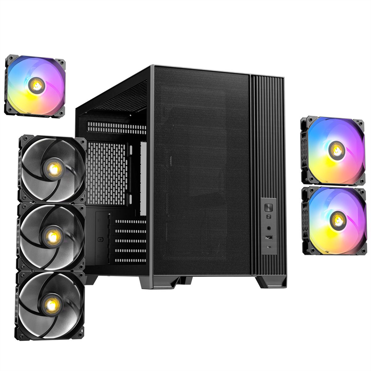 ANTEC FLUX M ATX/Micro-ATX/ITX Boîtier PC Midi Tower, noir