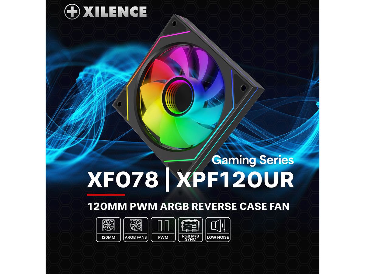 XILENCE XF078 Ventilateur de boîtier Reverse, avec Design Infinity Mirror
