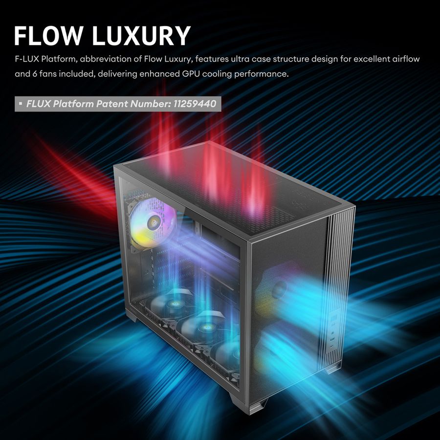 ANTEC FLUX M ATX/Micro-ATX/ITX Boîtier PC Midi Tower, noir