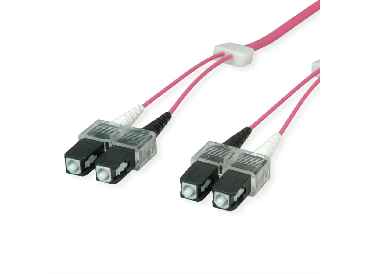 saCon Câble FO duplex 50/125µm OM4, SC/SC, violet, 1 m