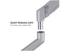 ROLINE Support double LCD, fixation sur bureau, vérin à gaz, 5 articulations, 17-23", jusqu'à 2x 9 kg, argent