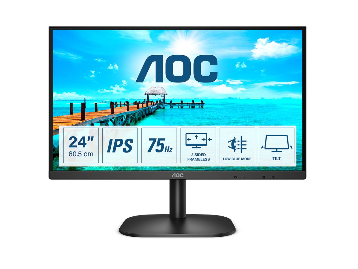 AOC B2 24B2XH/EU LED display 60,5 cm (23.8") 1920 x 1080 pixels Full HD Noir