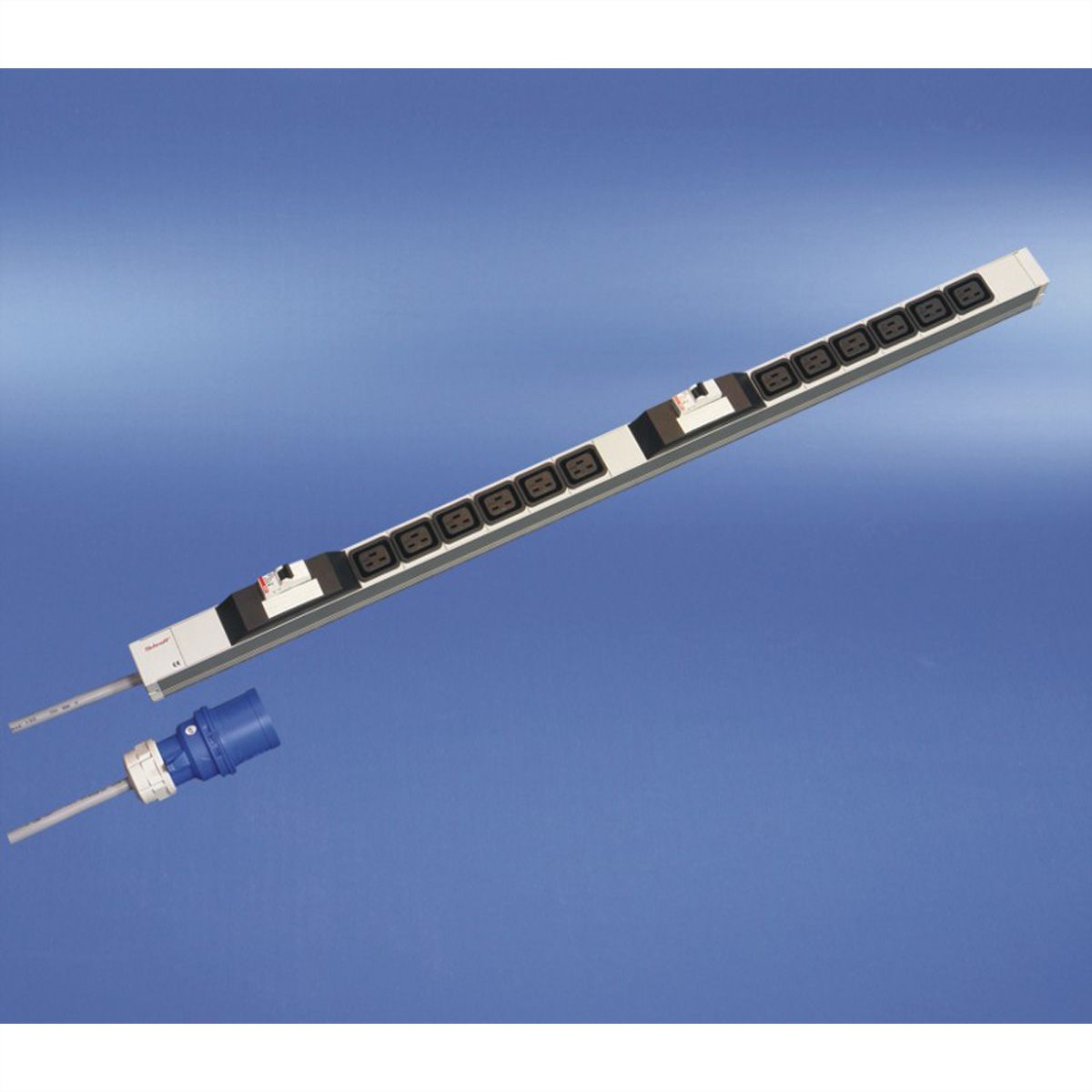 Bâti de prises SCHROFF, IEC C19, 32 A, Fiche IEC 60309, 12x IEC C19, Fusible 2x16 A