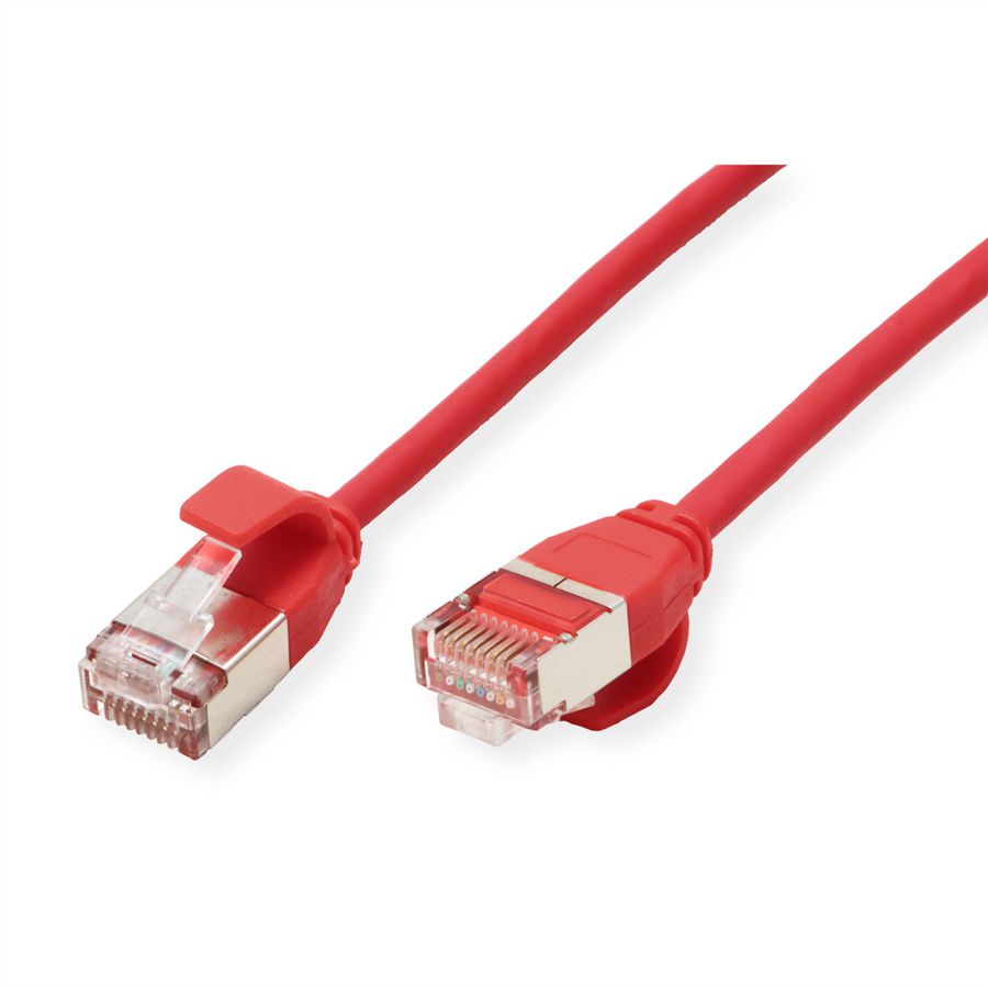 ROLINE Cordon DataCenter U/FTP Cat.6A (Classe EA), LSOH, slim, rouge, 2 m
