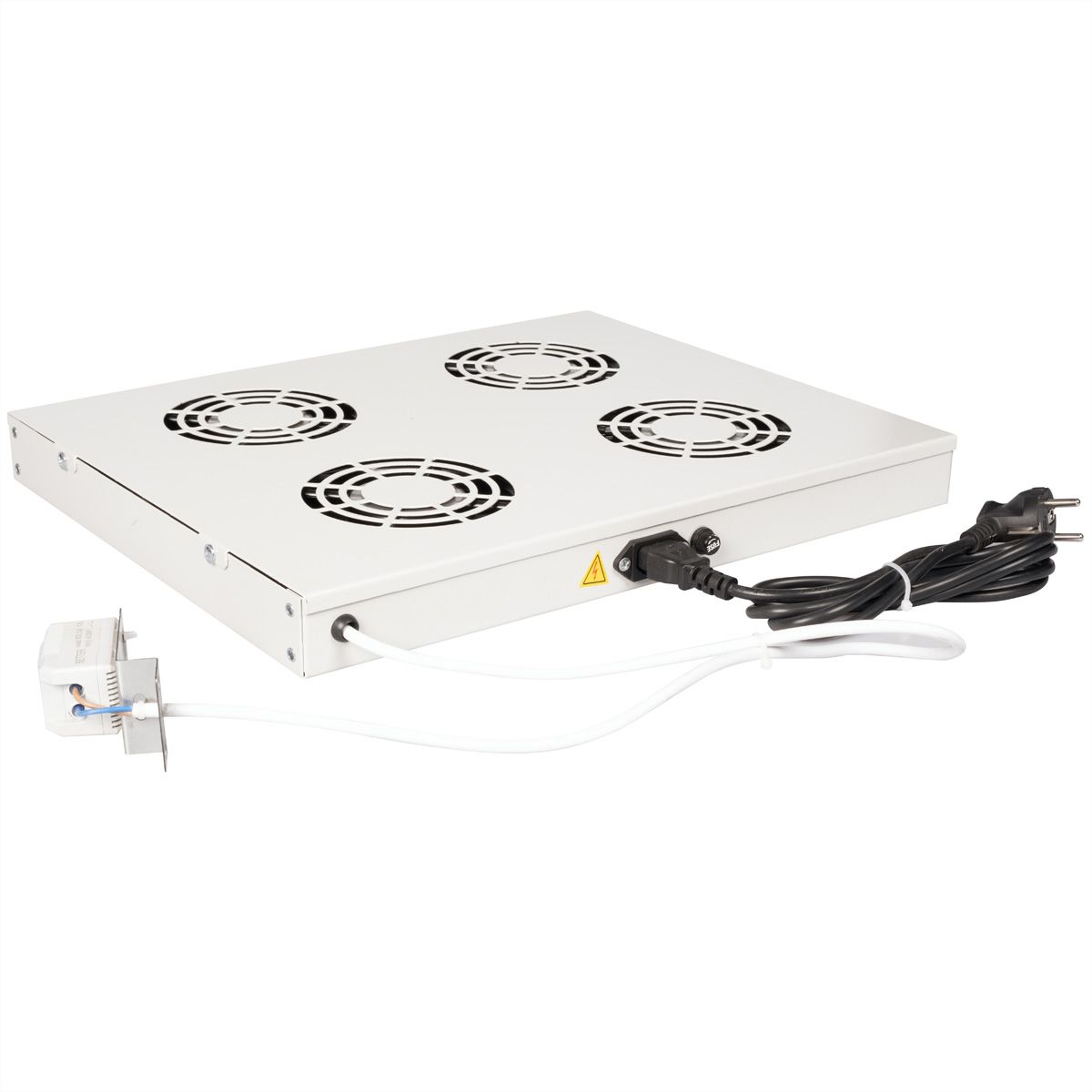 ROLINE 19" Unité de ventilation, 4 ventilateurs, Thermostat gris