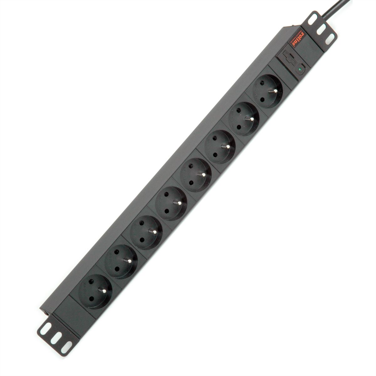 ROLINE Multiprise 19", 8 prises, 2300W, UTE, IEC320 C14 M, noir, 2 m