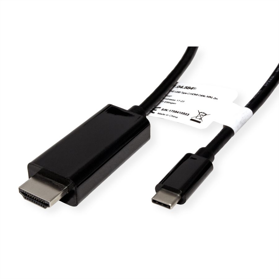 ROLINE Câble adaptateur type C - HDMI, M/M, 3 m