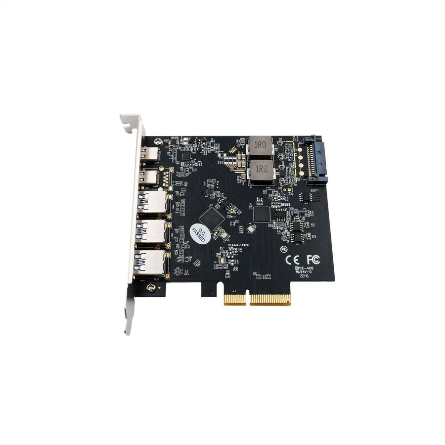 EXSYS EX-12006 Carte USB 3.2 Gen2 PCIe, 2 ports type C et 3 ports type A