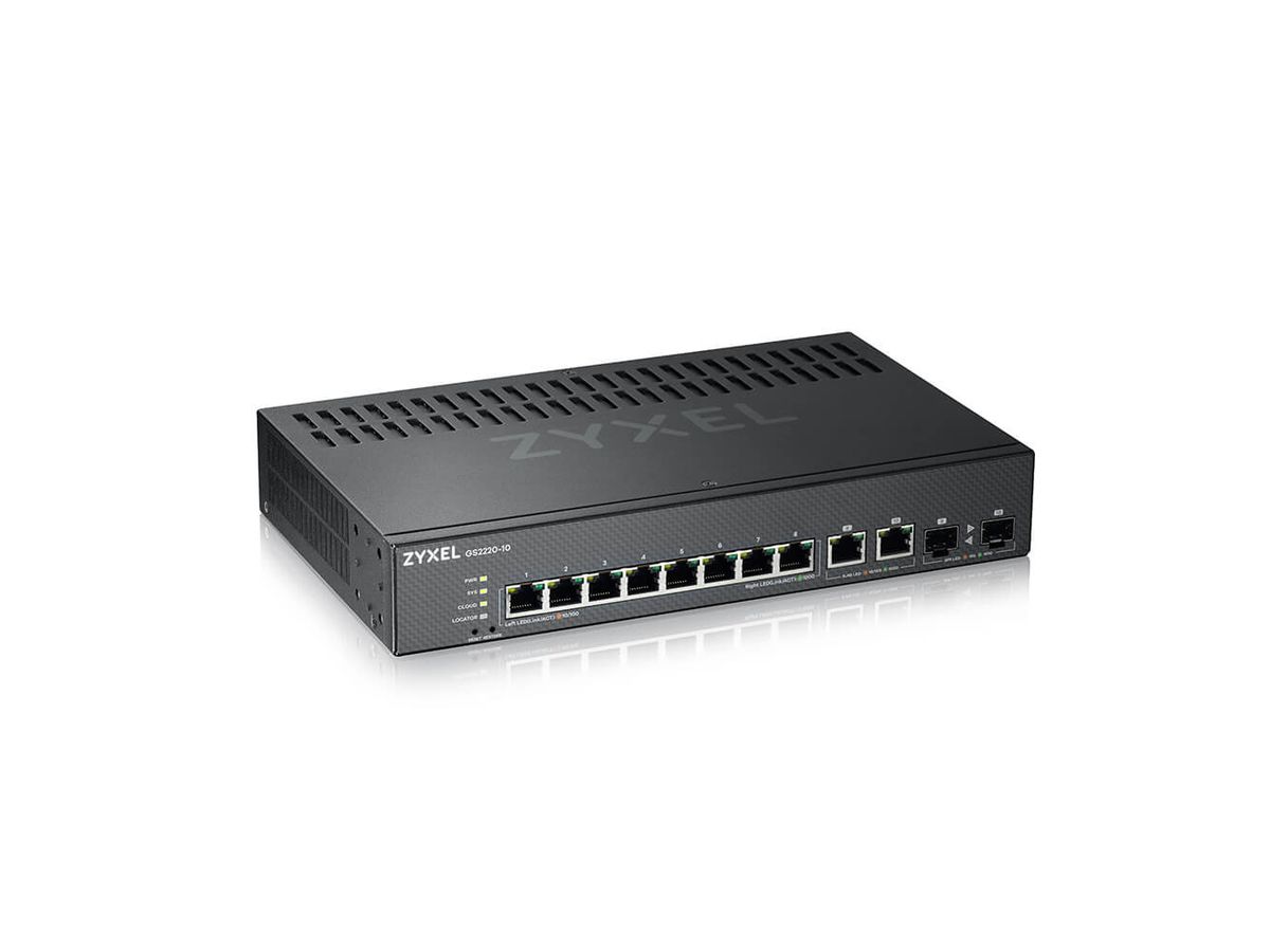 Zyxel GS2220-10-EU0101F commutateur réseau Géré L2 Gigabit Ethernet (10/100/1000) Noir