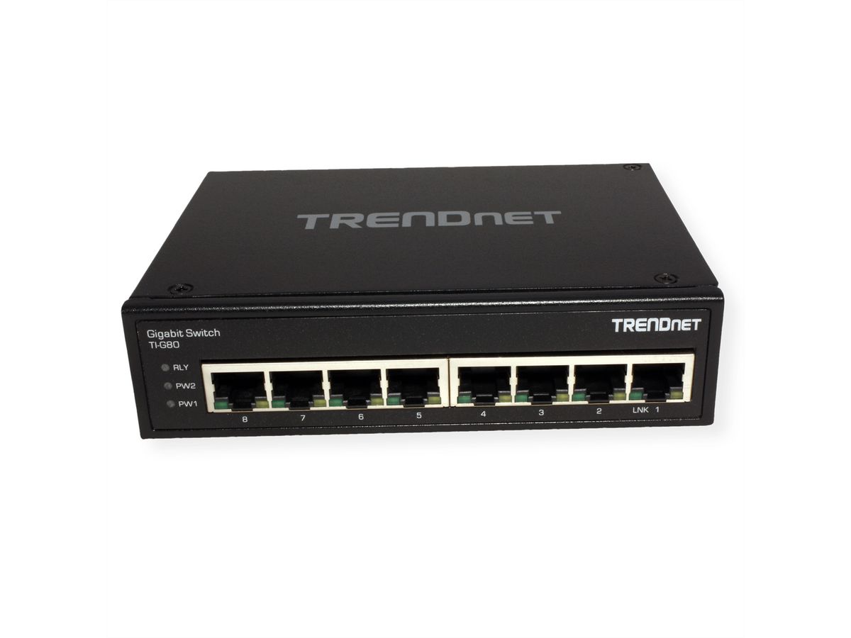 TRENDnet TI-G80 Switch Rail DIN Gigabit industriel renforcé à 8 ports