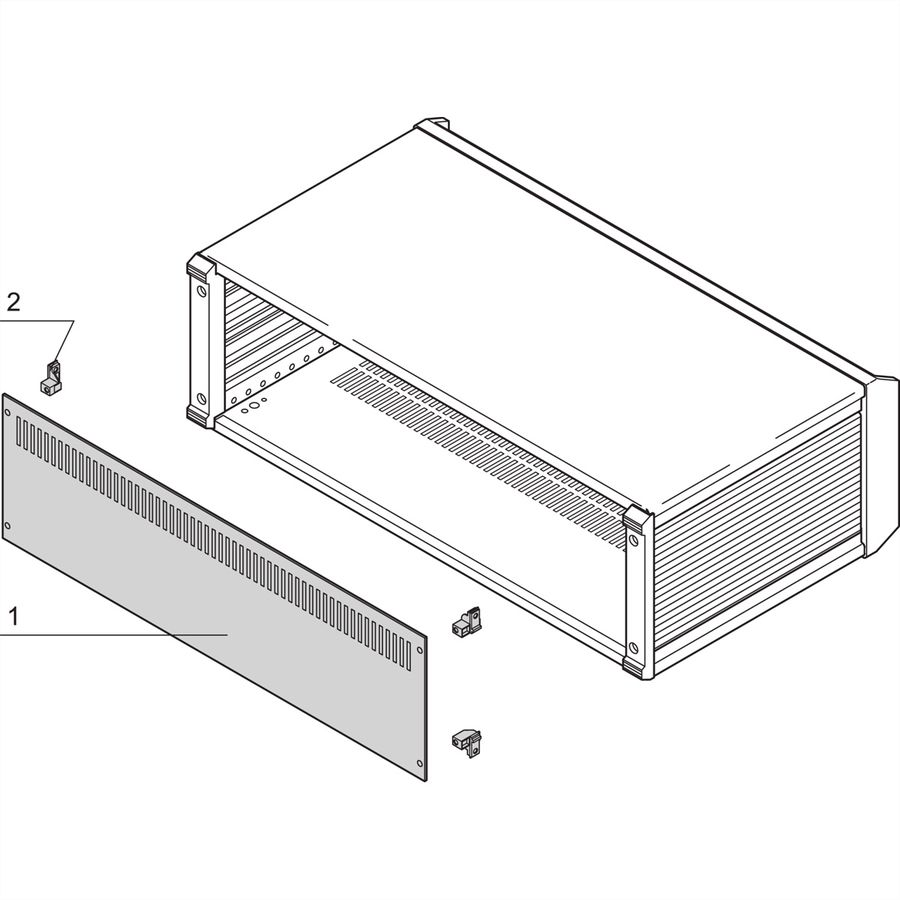 SCHROFF PropacPRO Panneau arrière, pleine largeur, non blindé, avec perforation, 2 U, 42 HP