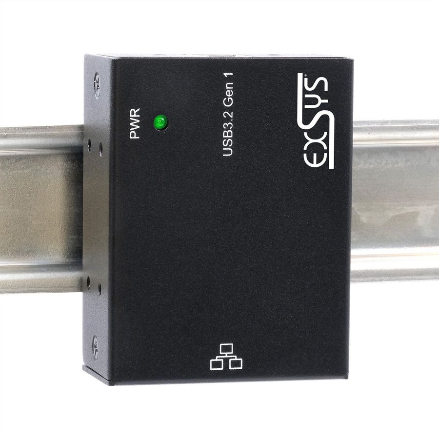 EXSYS EX-13020HMV USB 3.2 type C vers Ethernet 1 Gigabit, kit rail DIN inclus