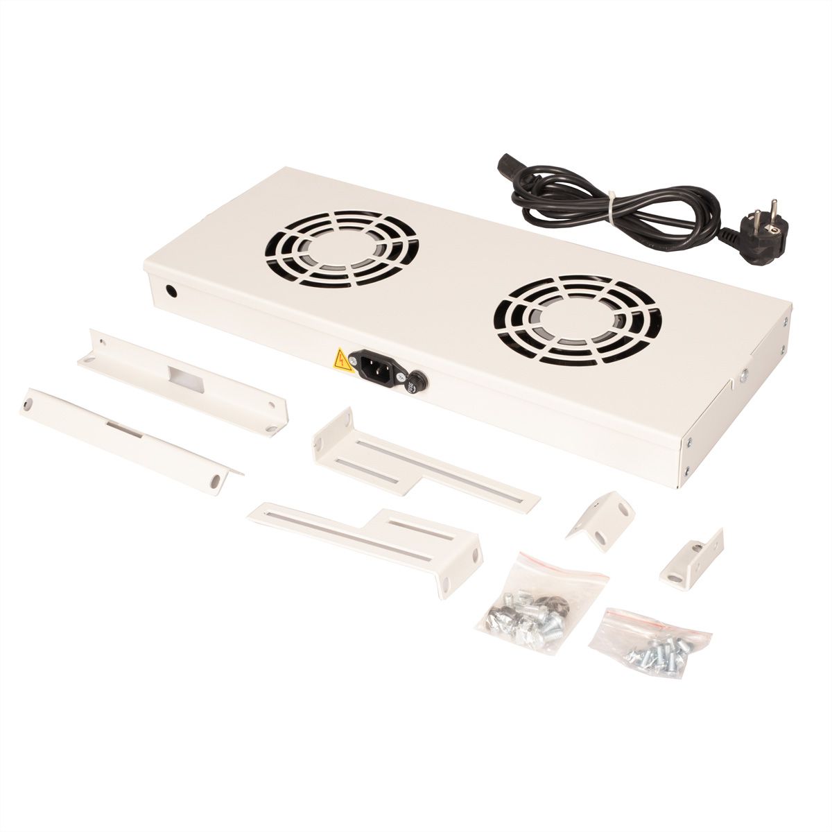 ROLINE 19" Unité de ventilation, 2 ventilateurs, ON/OFF, gris