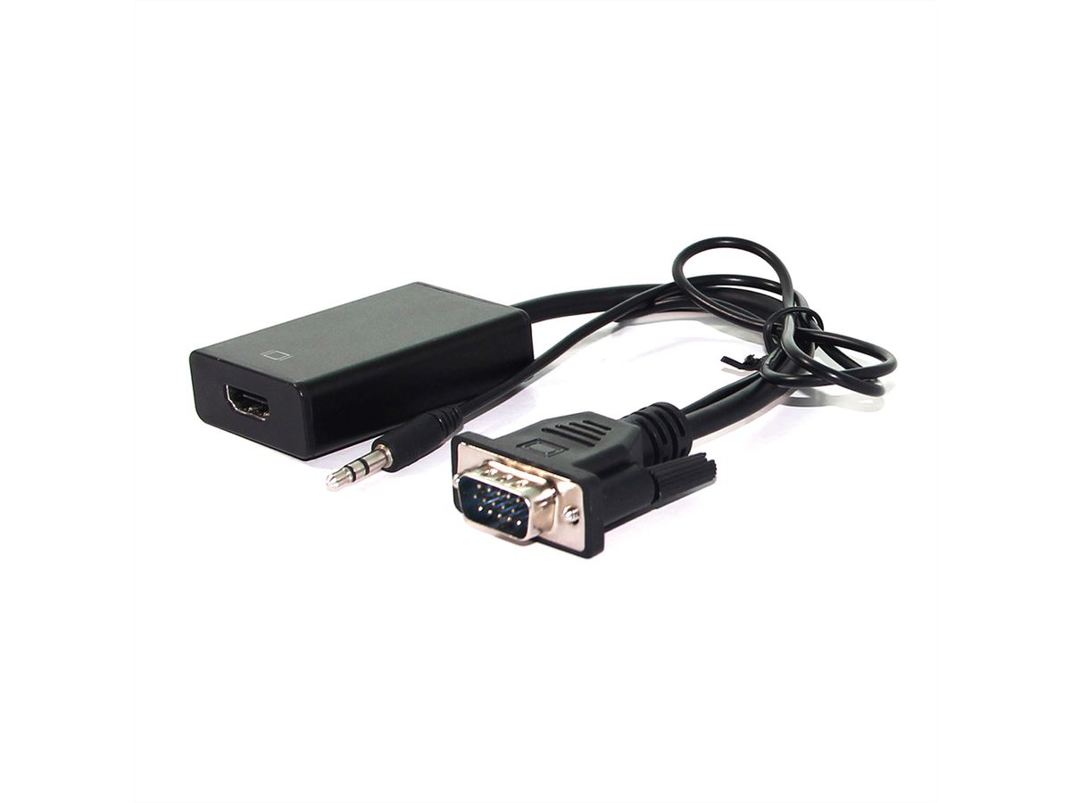 VALUE Adaptateur VGA+Audio vers HDMI, 0,15 m