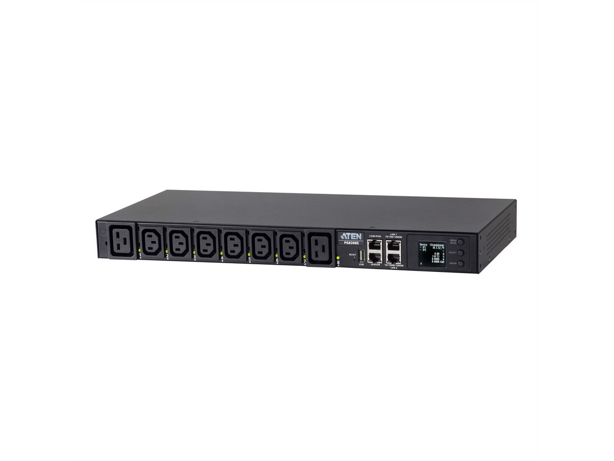 ATEN PG8308G PDU éco 30A/32A 8 prises 1U avec compteur et interrupteur