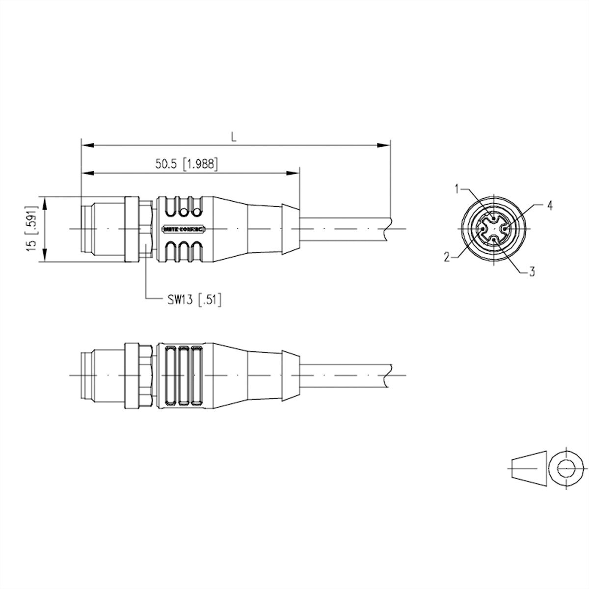METZ CONNECT Câble Ethernet industriel M12, codage D, 2 m