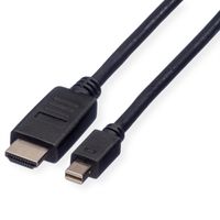 ROLINE Câble Mini DisplayPort, Mini DP - HDTV, M/M, noir, 1 m