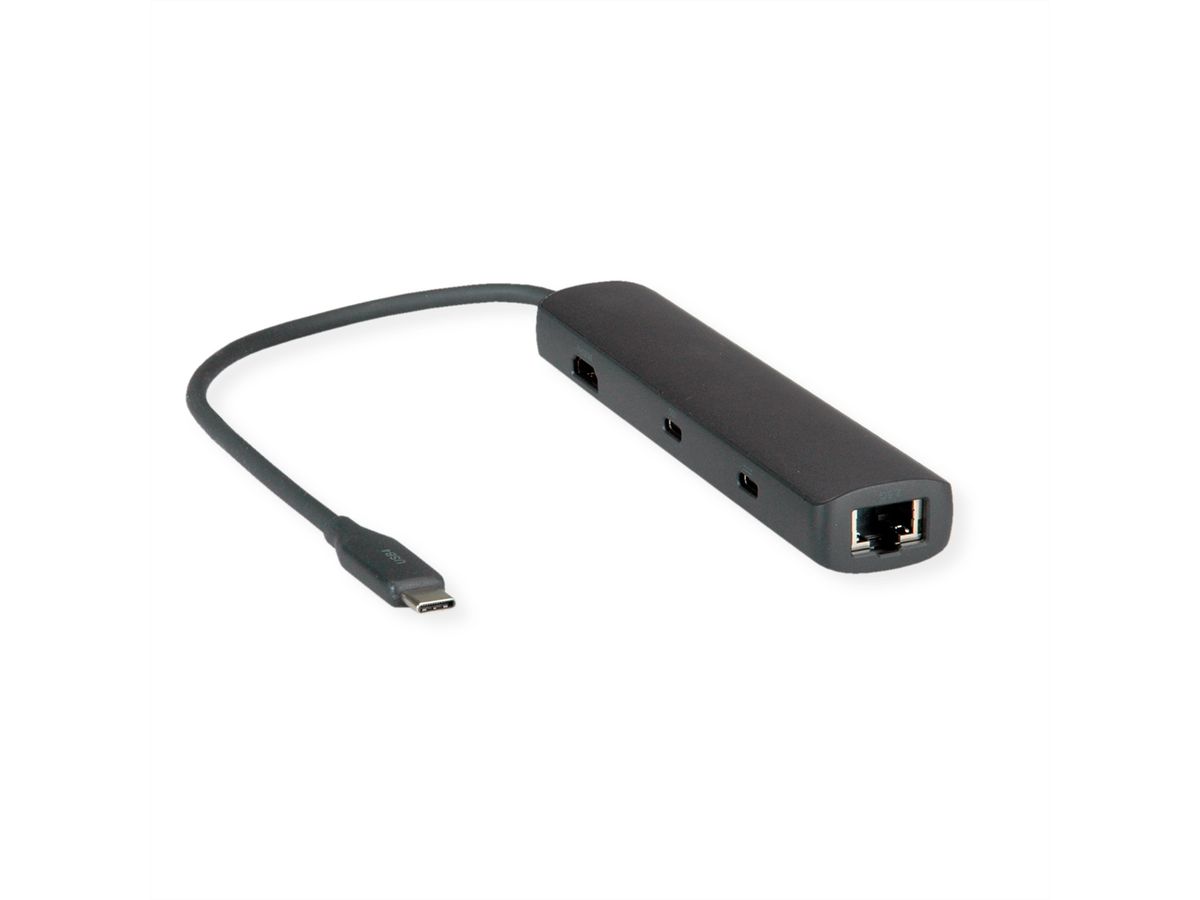 ROLINE Station d'accueil USB type C, HDMI 8K30, 3x USB3.2 Gen2 (2xA + 1xC), 1x PD, 1x 2,5GigaEth