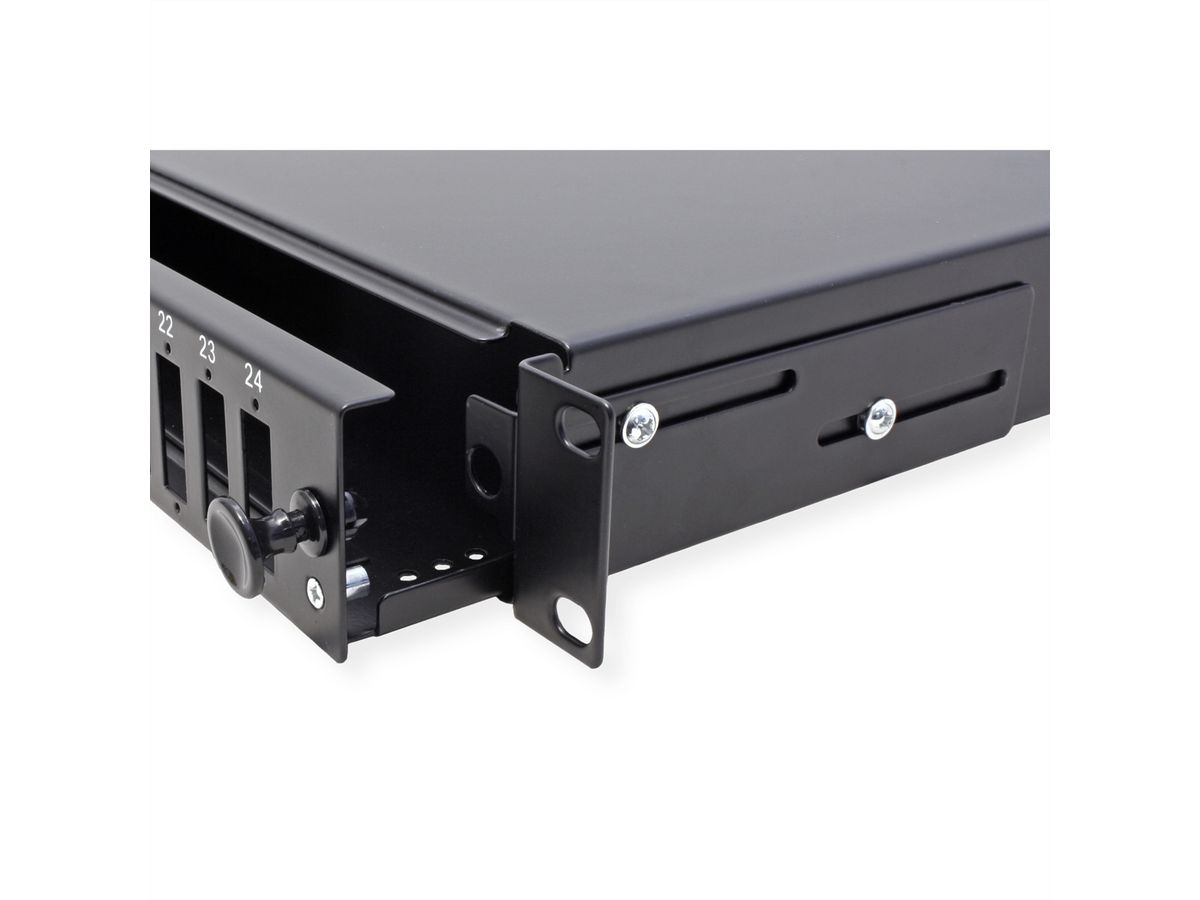 VALUE Panneau de brassage vide 1 UH, amovible, 24x SC-DX/LC quadruple