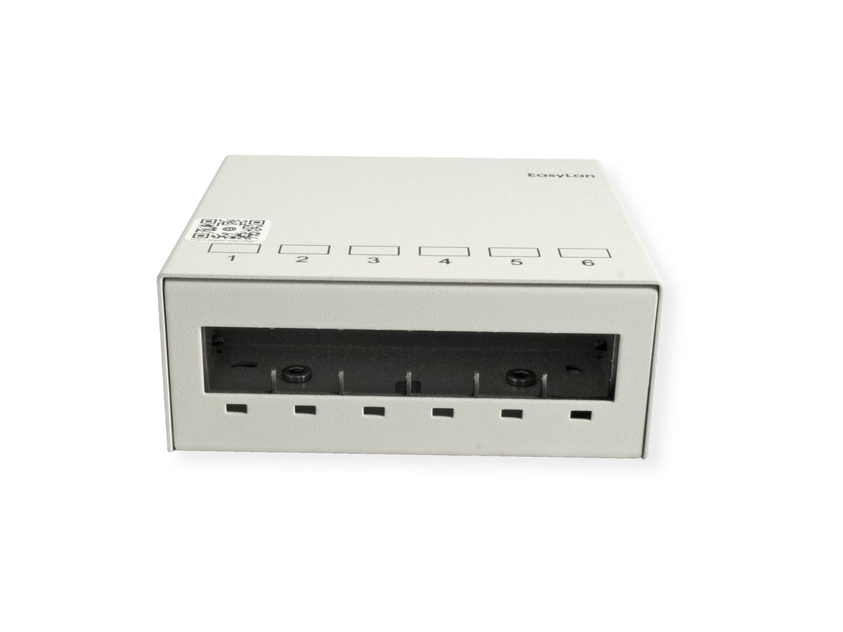 EasyLan panneau vide, pour 6x Keystone, RAL7035