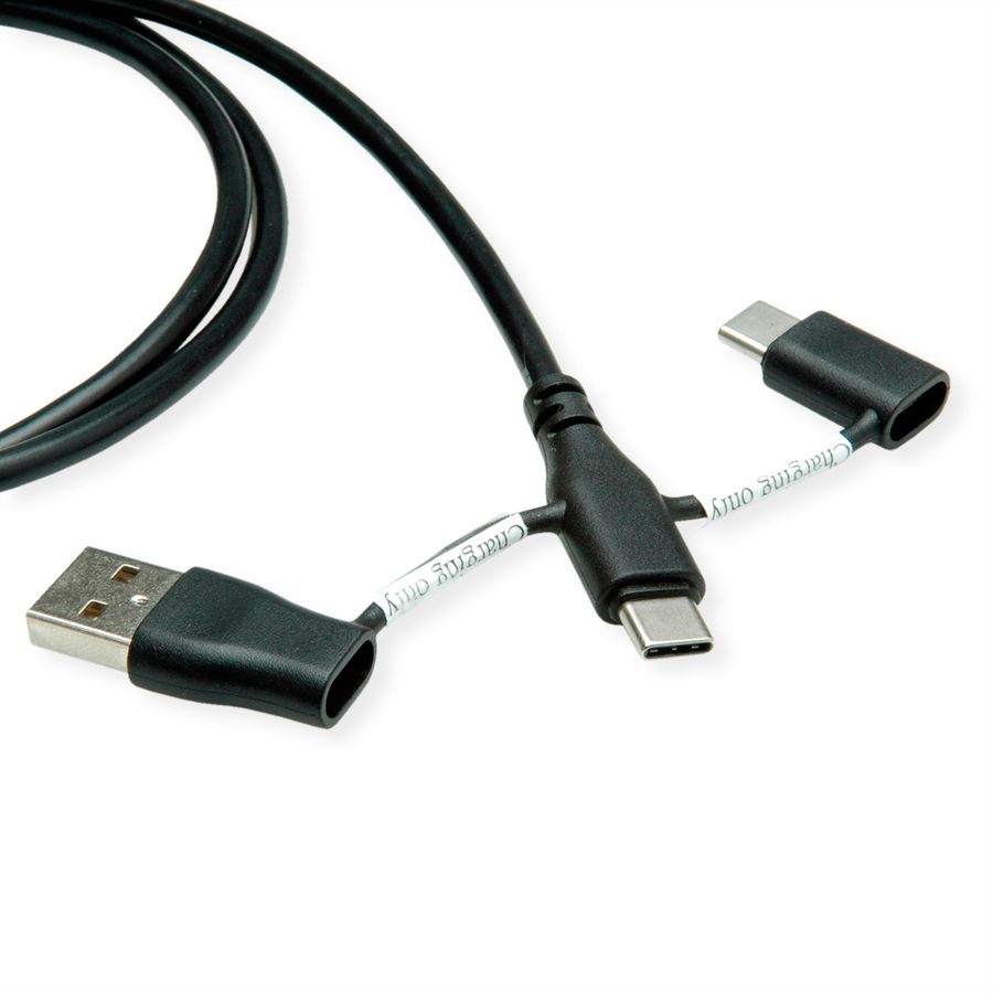 ROLINE Câble USB 2.0 type C, M/M, avec protecteur de données USB, type A+c, 1 m
