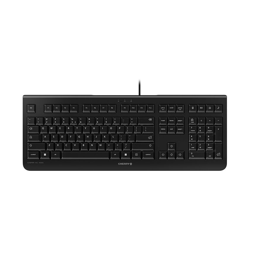 CHERRY KC 1000 Clavier USB Anglais US avec symbole EURO, noir