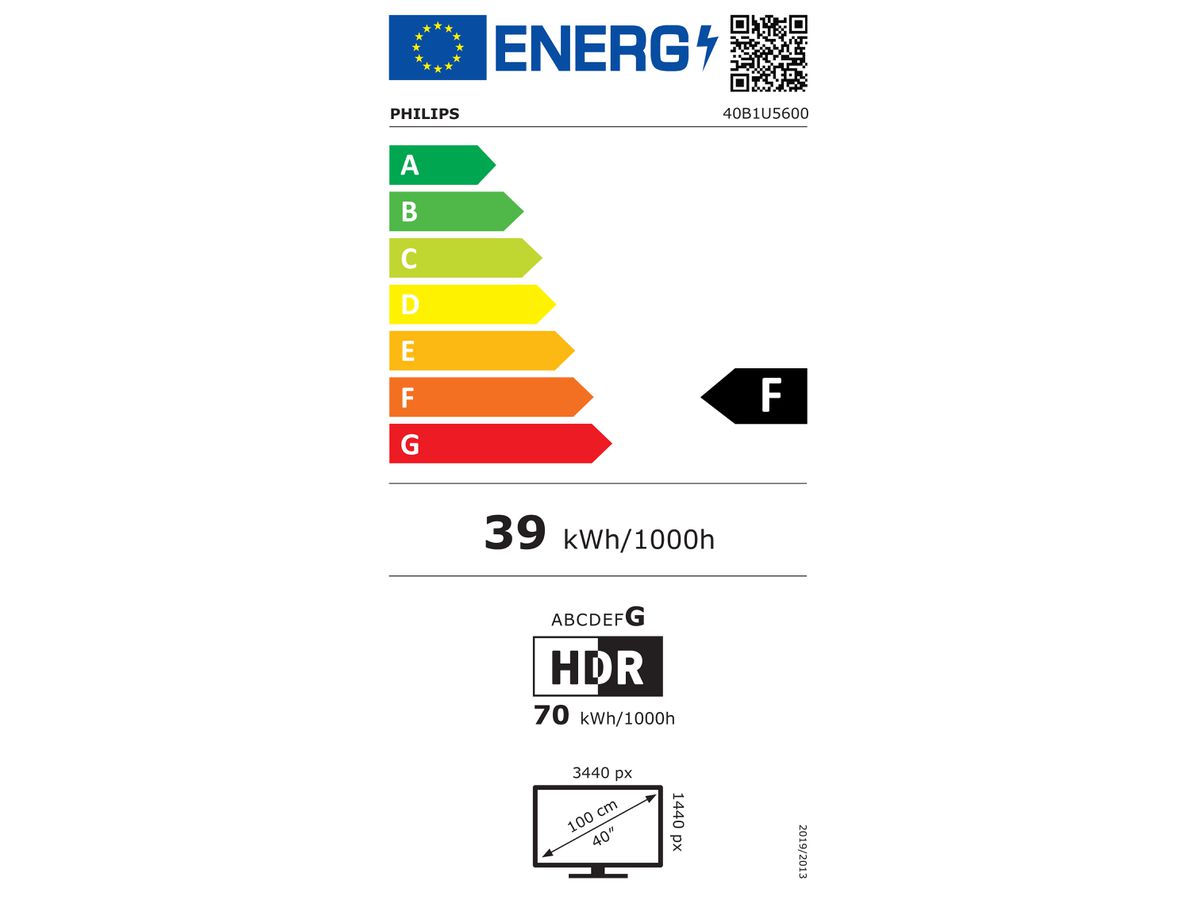 Philips 5000 series 40B1U5600/00 écran plat de PC 101,6 cm (40") 3440 x 1440 pixels Wide Quad HD LCD Noir