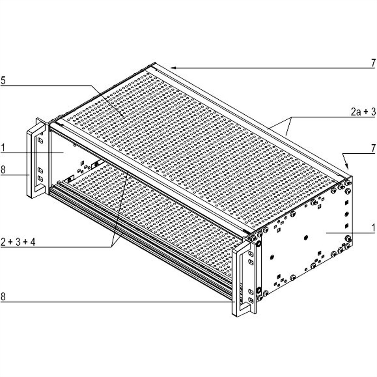 SCHROFF EuropacPRO 19" Kit de bacs à cartes pour le ferroviaire, blindé, EN 50155, 3 U, 84 CV, 235 mm