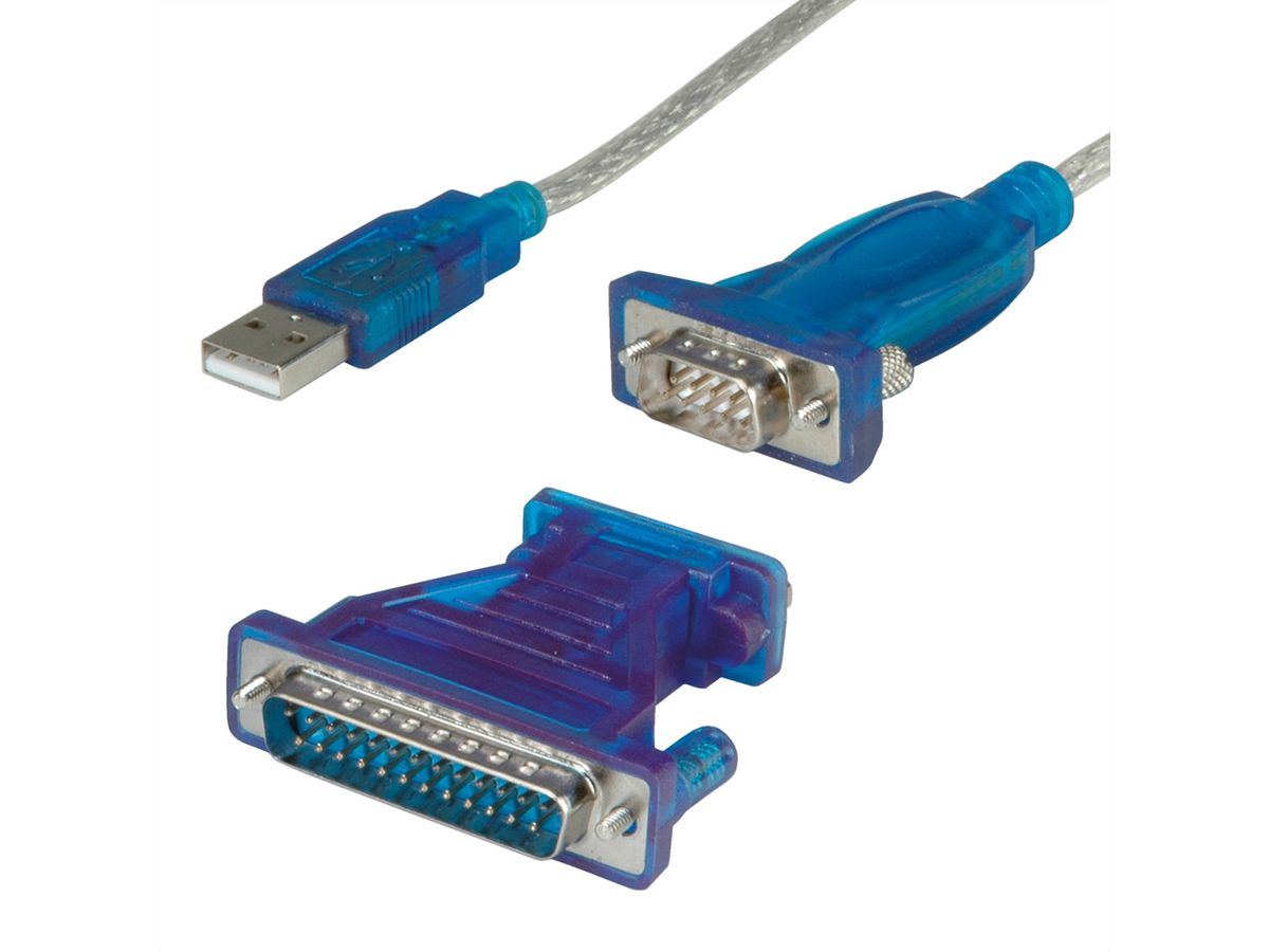 VALUE Convertisseur USB / Série, turquoise, 1,8 m