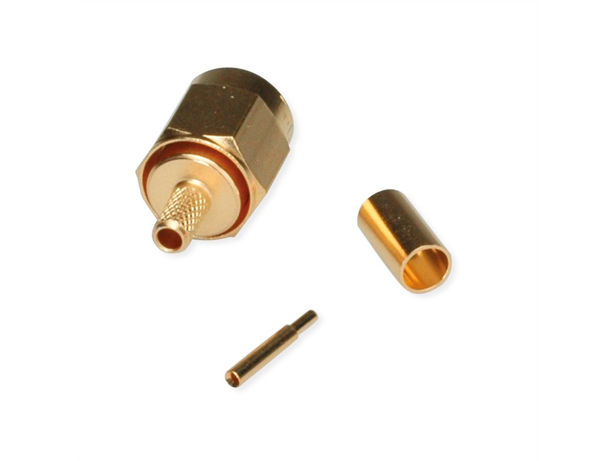 TELEGÄRTNER Connecteur SMA à sertir pour RG-316/U, plaqué or Connexion à souder/à sertir