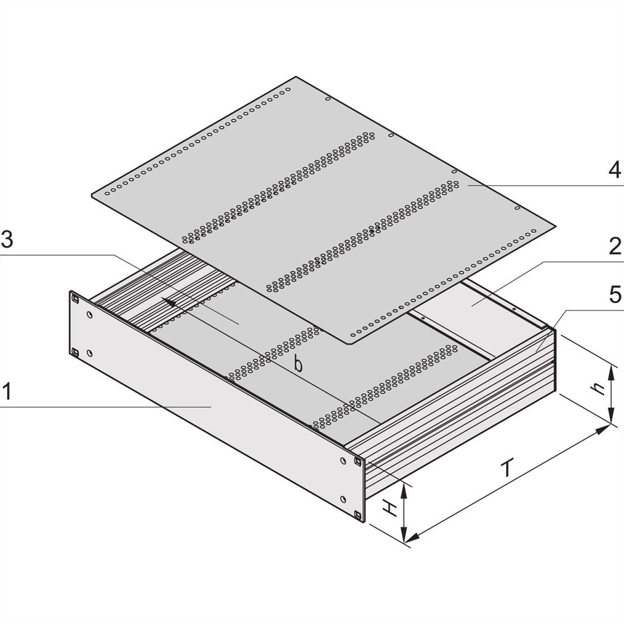 SCHROFF MultipacPRO 19" Châssis, aluminium, pour cartes Europe, 2 U, 280 mm