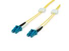 saCon Câble FO duplex 9/125µm OS2, LC/LC, jaune, 10 m
