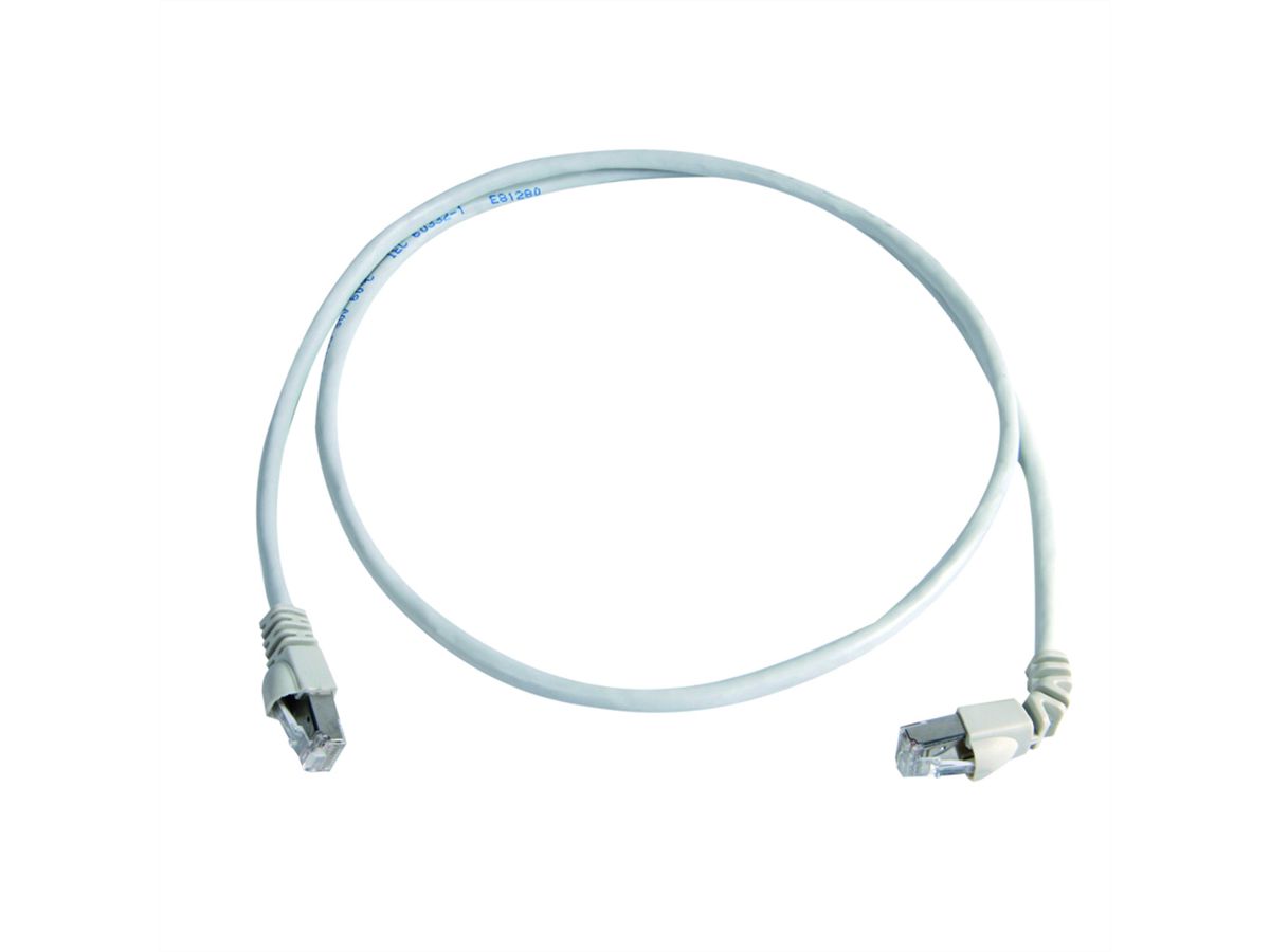 TELEGÄRTNER Cordon S/FTP Cat.6A (ISO/IEC), MP8 FS500, LSZH, 1x90°, 1:1 , blanc, 2 m