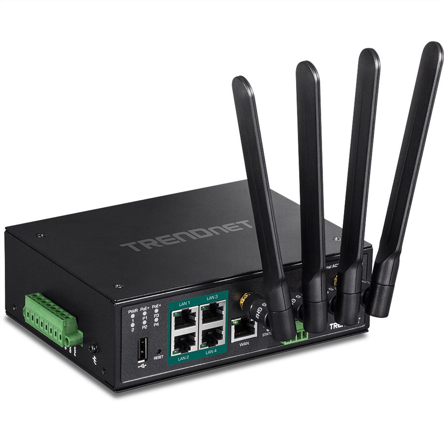 TRENDnet TI-WP100 Industrial PoE+ Router Wireless AC1200 Gigabit