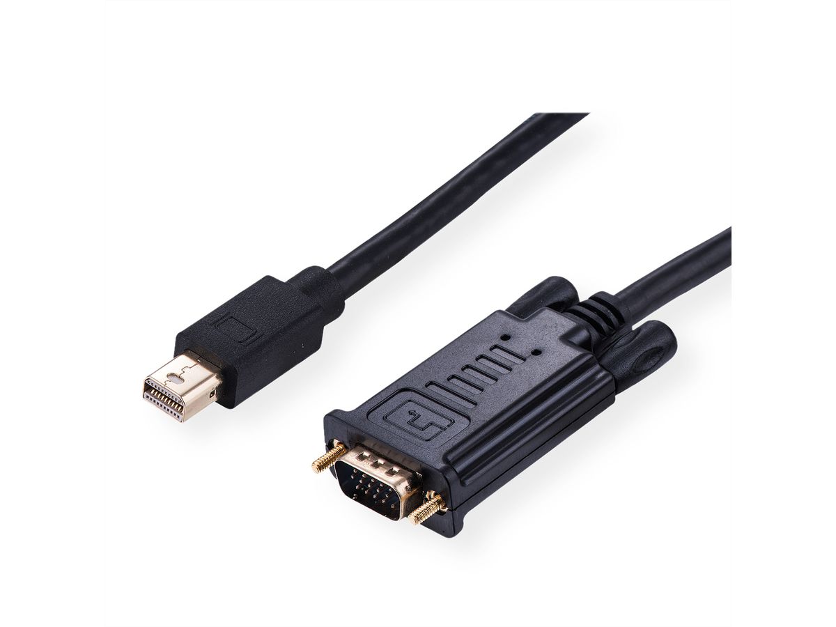 ROLINE Câble Mini DisplayPort-VGA, MiniDP M - VGA M, noir, 5 m