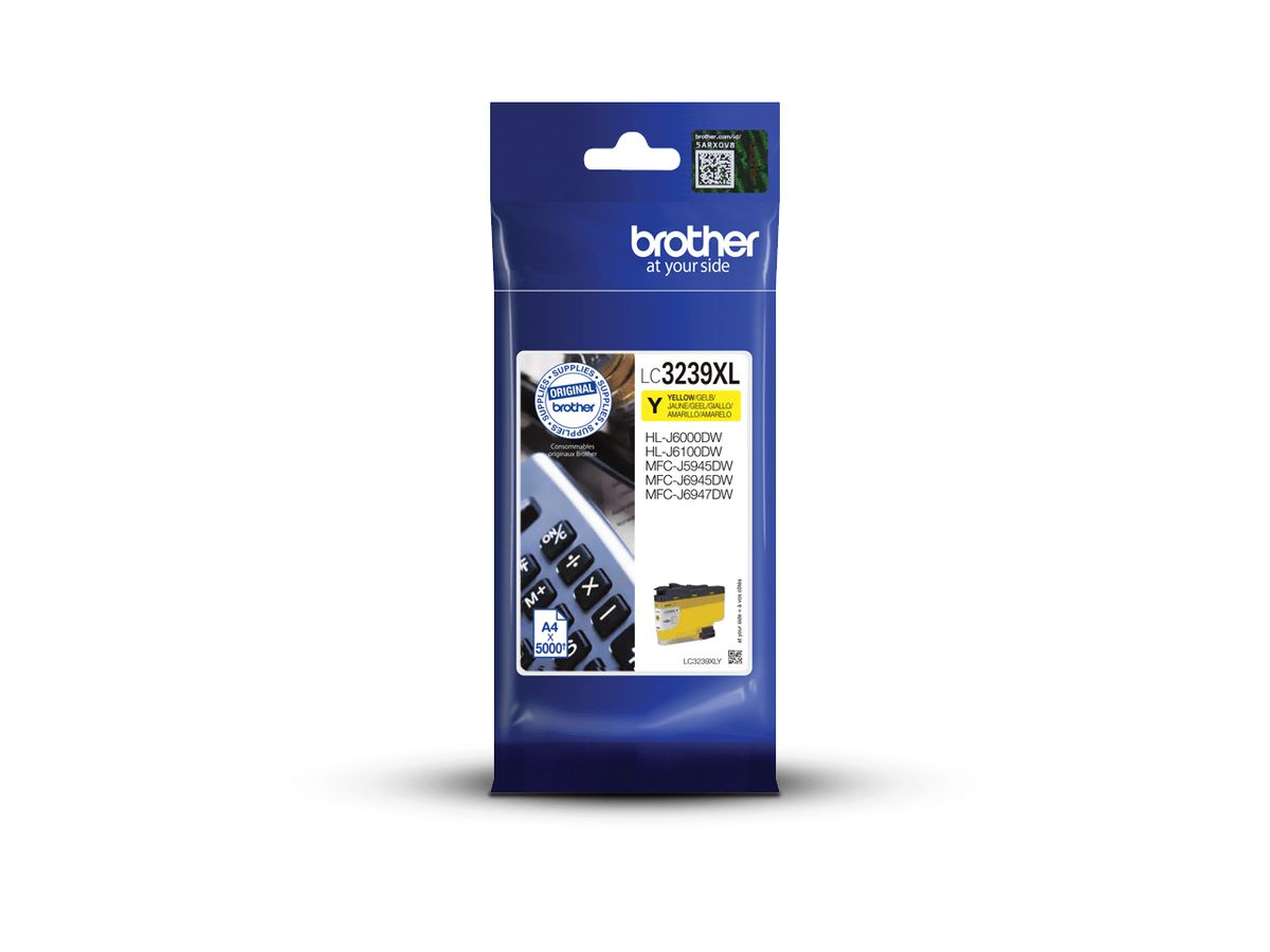 Brother Cartouche d'encre LC3239XLY originale à haut rendement – Jaune