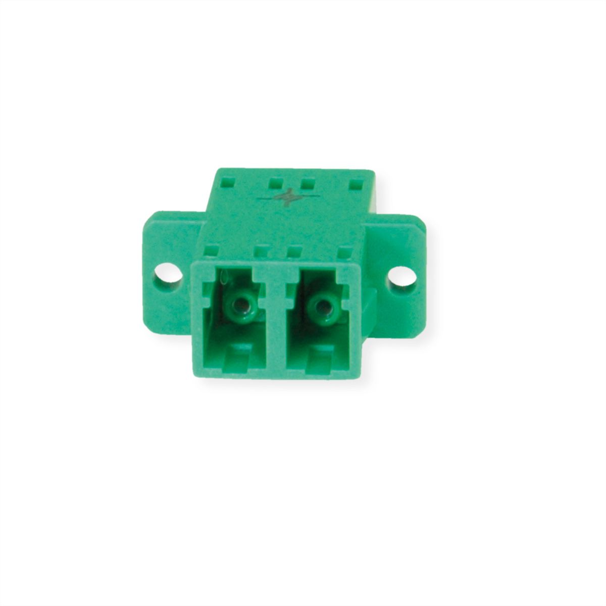 TELEGÄRTNER Coupleur LC/APC Duplex, Singlemode, Manchon en céramique, boîtier en plastique, vert, Z77