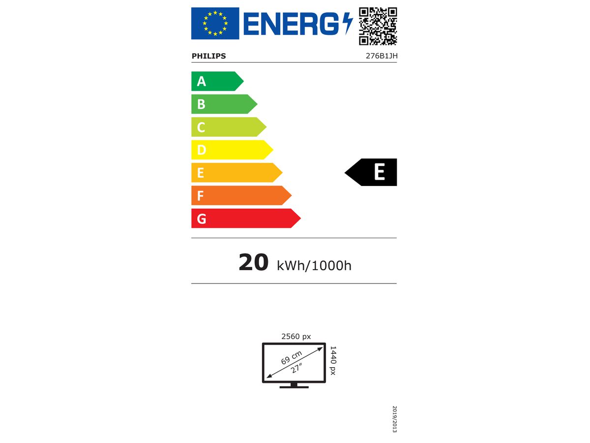 Philips B Line 276B1JH/00 écran plat de PC 68,6 cm (27") 2560 x 1440 pixels Quad HD LCD Noir