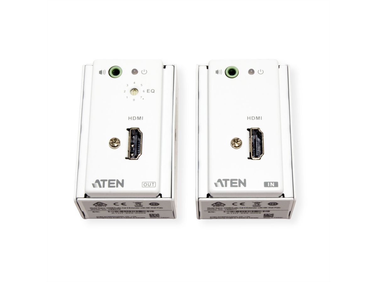 ATEN VE807 Système d'extension Cat 5 HDMI/audio avec plaque murale MK