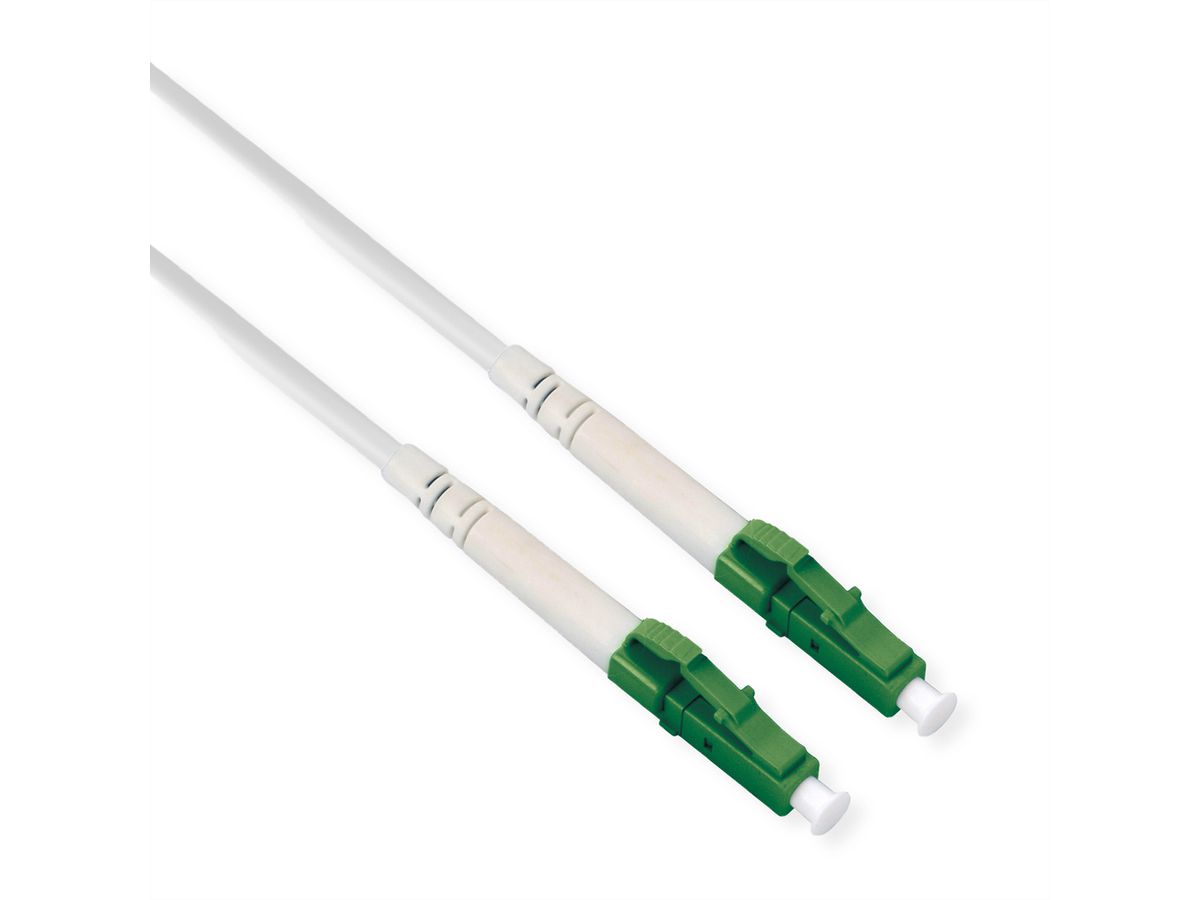 ROLINE Câble réseau à fibre optique 9/125µm OS2, LC/LC APC, simplex, armé d'acier, LSOH, blanc, 5 m