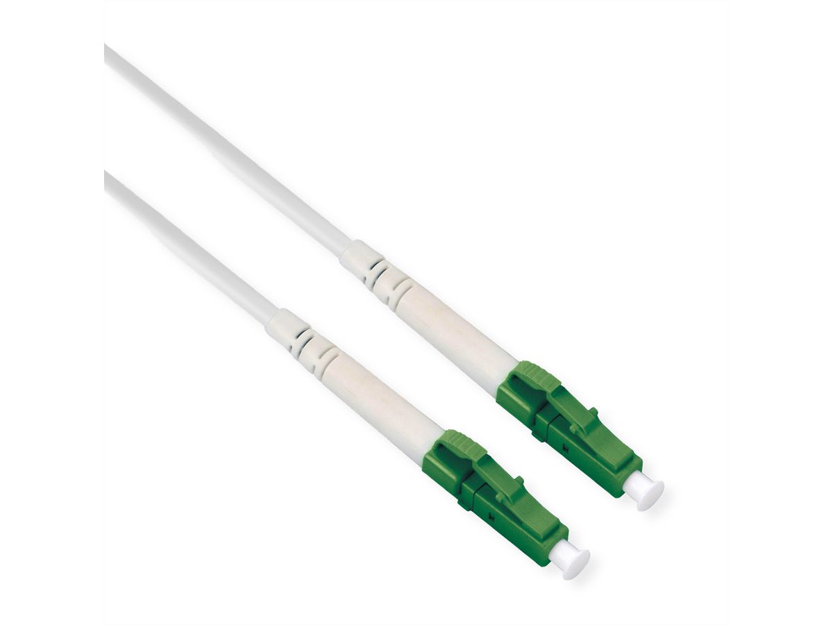 ROLINE Cordon FO 9/125µm OS2, LC-APC/LC-APC, simplex, armé d'acier, LSOH, blanc, 5 m